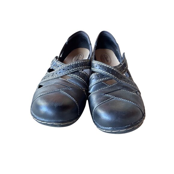 Clarks Bendables Brown Leather Comfort Mary Jane Flats Women's Size 9W Walking - Picture 2 of 10